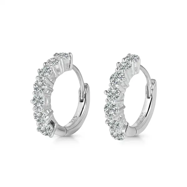 Cercei cuart incolor argint 925 | HOOP Silver
