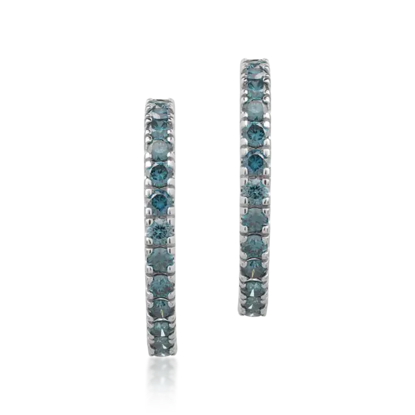 Cercei din aur alb cu diamante albastre de 1.1ct