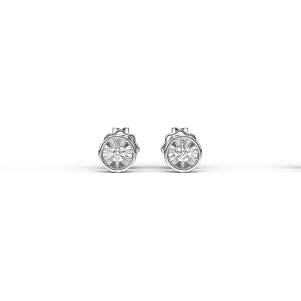 Cercei din aur alb cu diamante de 0.07ct