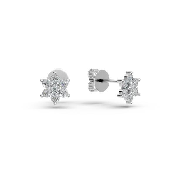 Cercei din aur alb cu diamante de 0.139ct