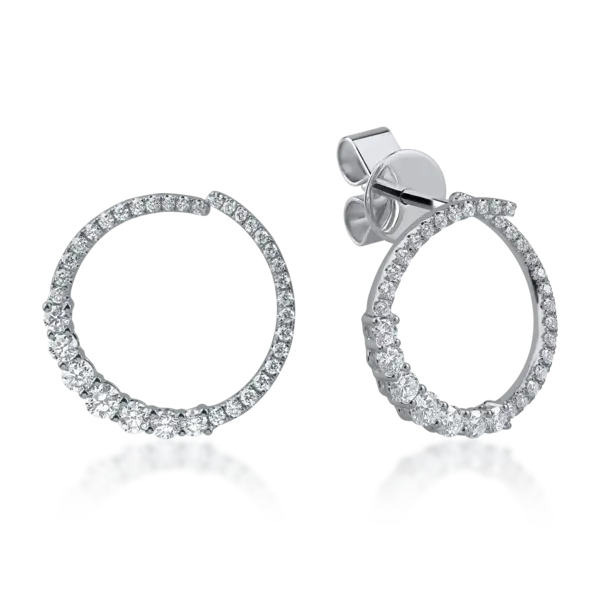 Cercei din aur alb cu diamante de 0.13ct