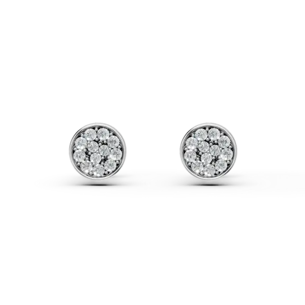 Cercei din aur alb cu diamante de 0.141ct