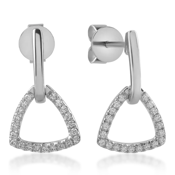 Cercei din aur alb cu diamante de 0.16ct