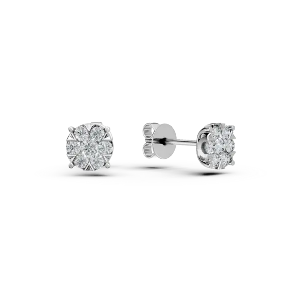 Cercei din aur alb cu diamante de 0.215ct