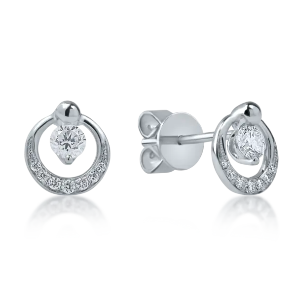 Cercei din aur alb cu diamante de 0.25ct