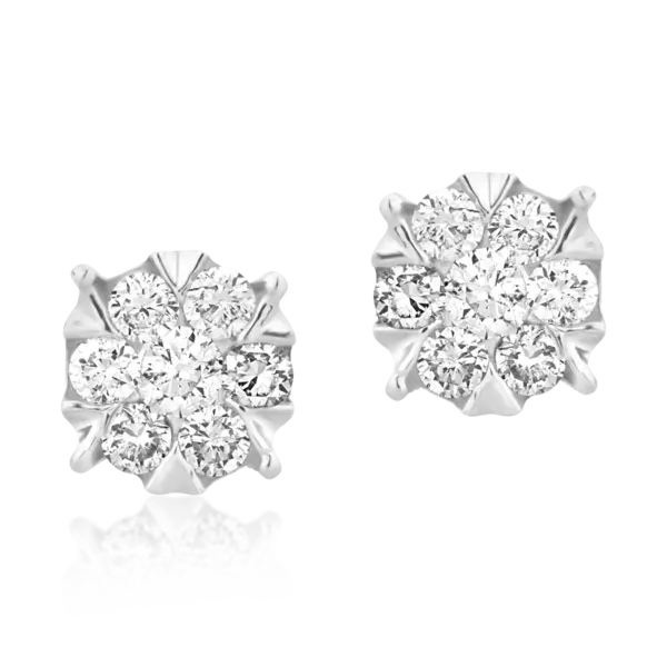 Cercei din aur alb cu diamante de 0.25ct