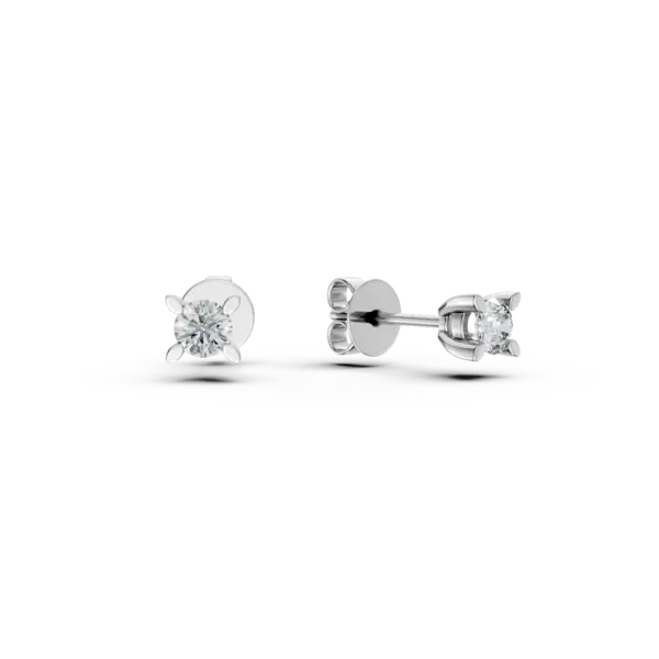 Cercei din aur alb cu diamante de 0.2ct