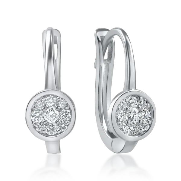 Cercei din aur alb cu diamante de 0.2ct