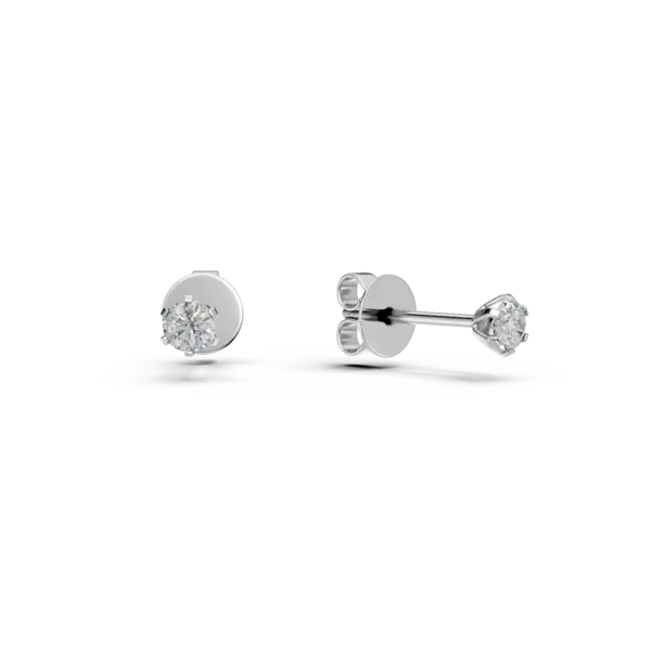 Cercei din aur alb cu diamante de 0.2ct