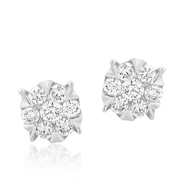 Cercei din aur alb cu diamante de 0.2ct