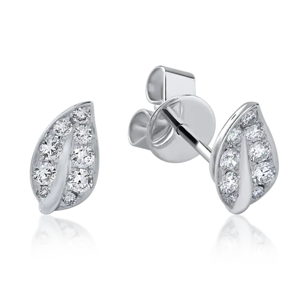 Cercei din aur alb cu diamante de 0.33ct