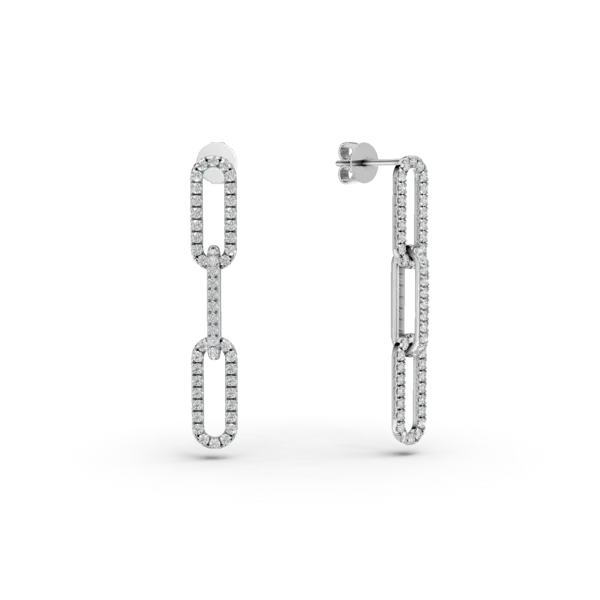 Cercei din aur alb cu diamante de 0.35ct