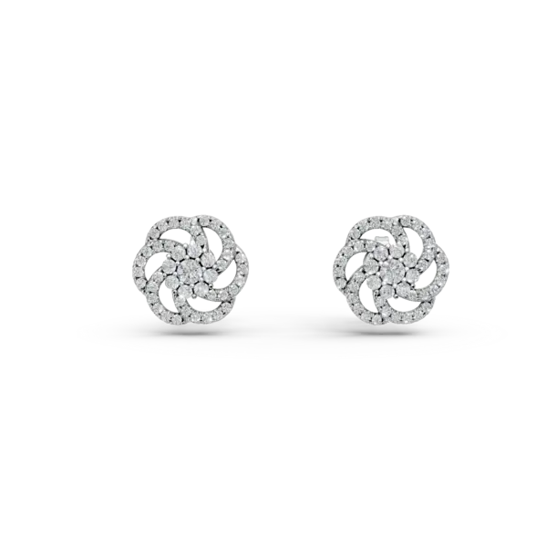 Cercei din aur alb cu diamante de 0.39ct
