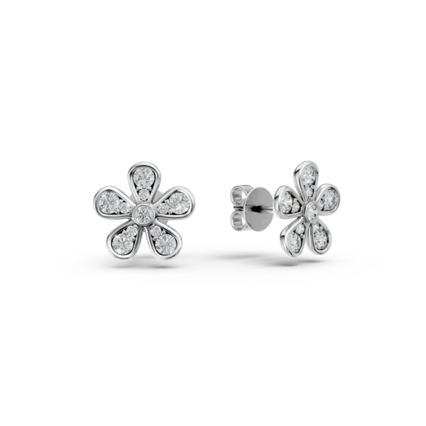 Cercei din aur alb cu diamante de 0.3ct