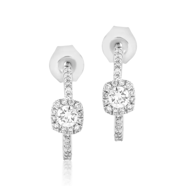 Cercei din aur alb cu diamante de 0.41ct