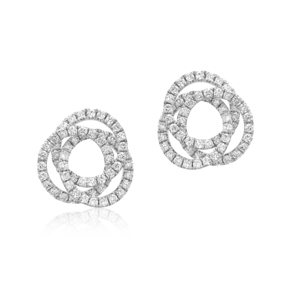 Cercei din aur alb cu diamante de 0.45ct