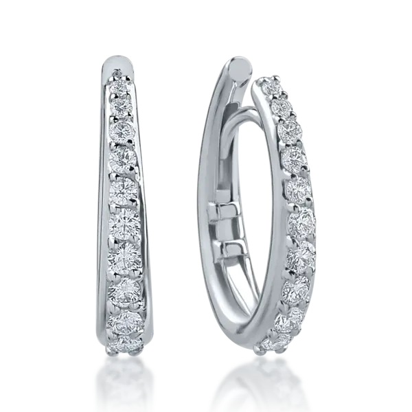 Cercei din aur alb cu diamante de 0.46ct