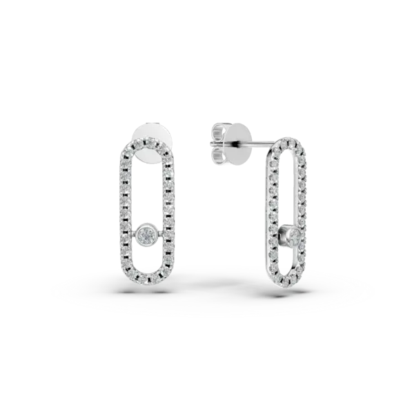 Cercei din aur alb cu diamante de 0.48ct