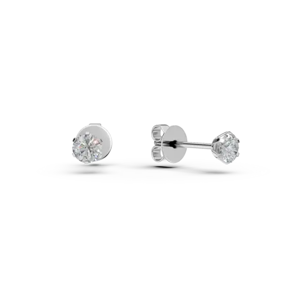 Cercei din aur alb cu diamante de 0.4ct