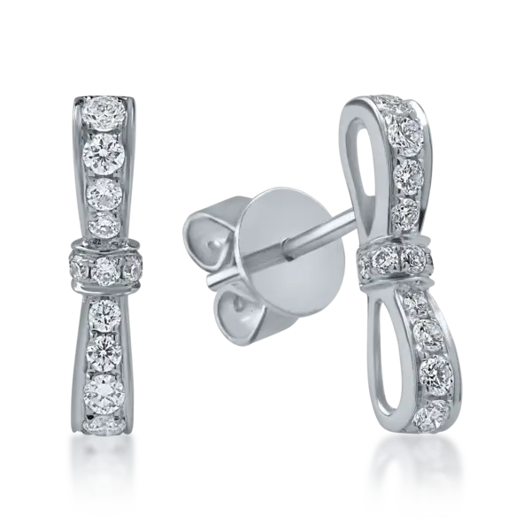 Cercei din aur alb cu diamante de 0.4ct