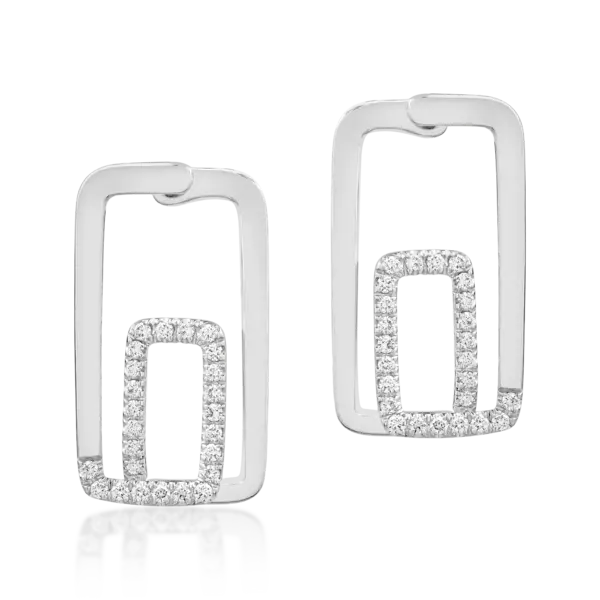 Cercei din aur alb cu diamante de 0.52ct