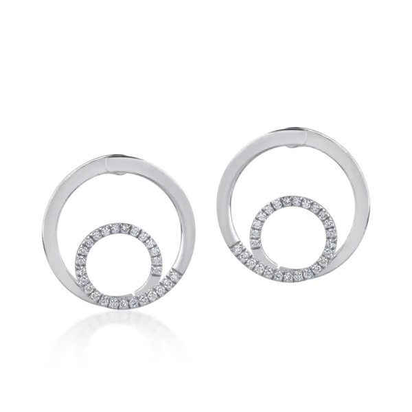 Cercei din aur alb cu diamante de 0.54ct