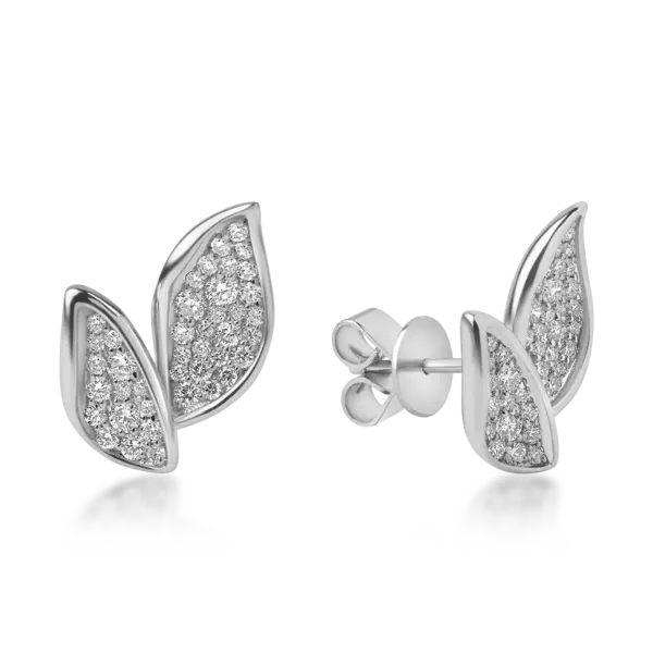 Cercei din aur alb cu diamante de 0.57ct