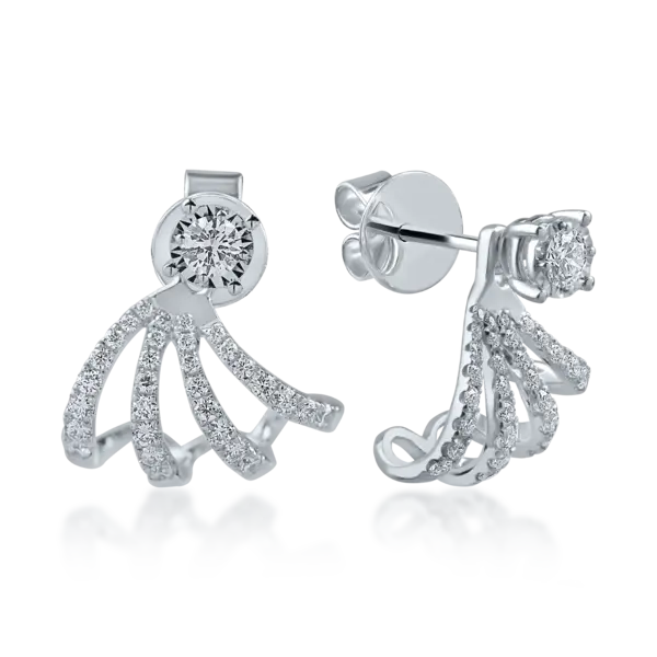 Cercei din aur alb cu diamante de 0.59ct