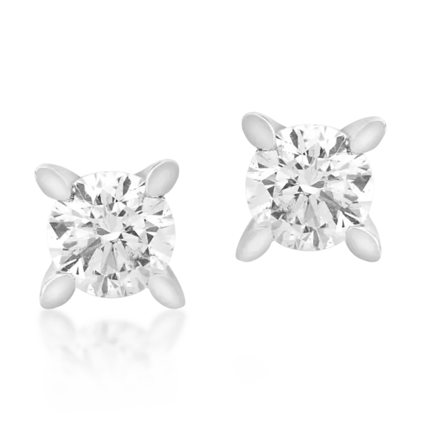 Cercei din aur alb cu diamante de 0.5ct
