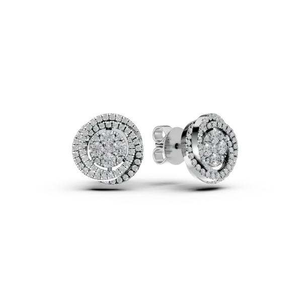 Cercei din aur alb cu diamante de 0.5ct