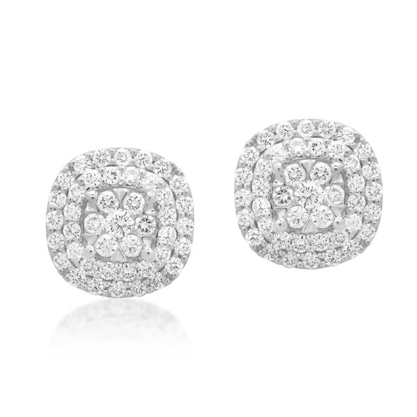 Cercei din aur alb cu diamante de 0.5ct