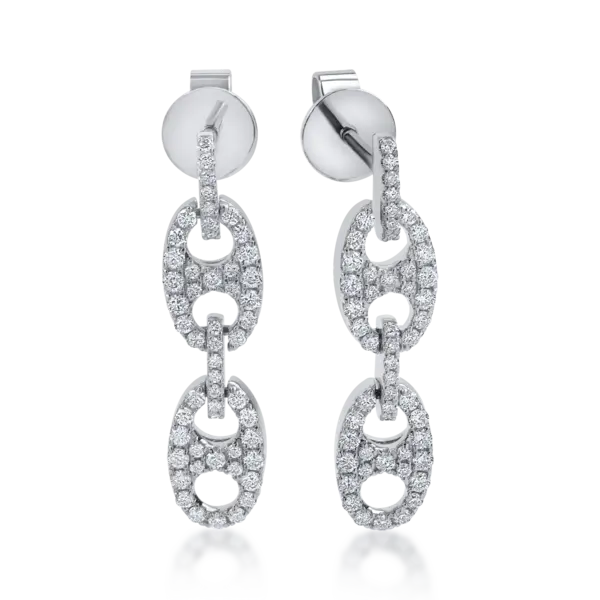 Cercei din aur alb cu diamante de 0.5ct