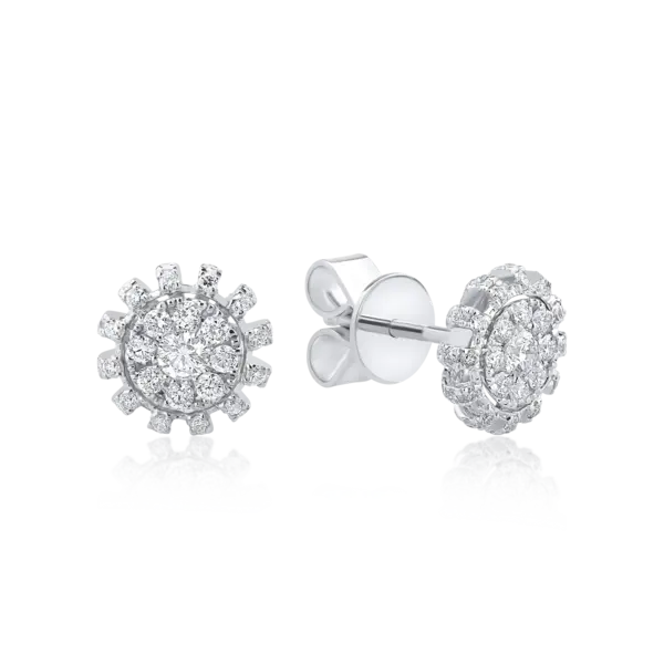 Cercei din aur alb cu diamante de 0.5ct