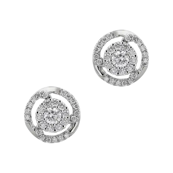 Cercei din aur alb cu diamante de 0.5ct