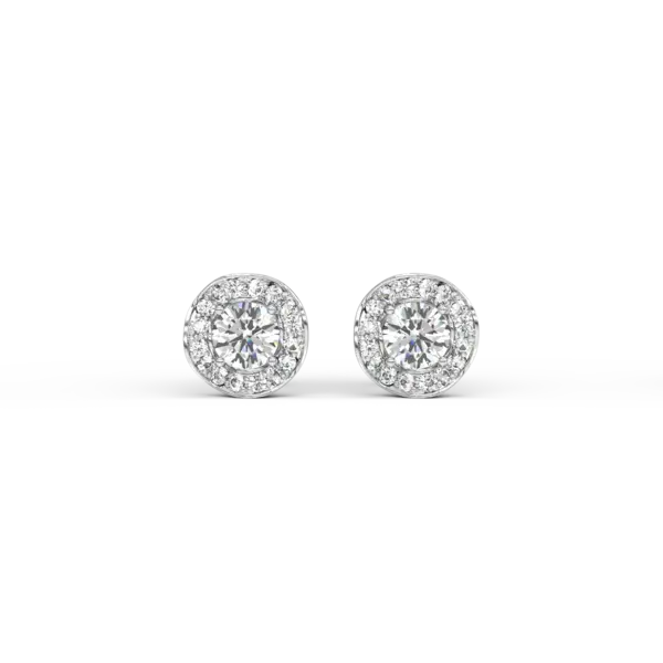 Cercei din aur alb cu diamante de 0.5ct