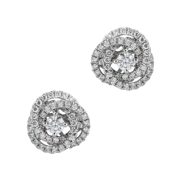 Cercei din aur alb cu diamante de 0.63ct