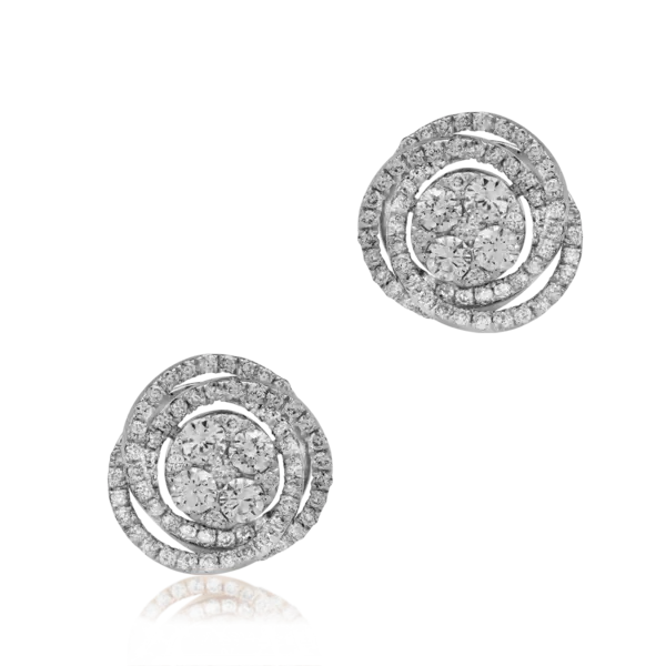 Cercei din aur alb cu diamante de 0.64ct