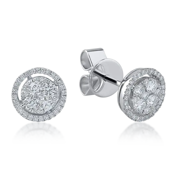 Cercei din aur alb cu diamante de 0.65ct