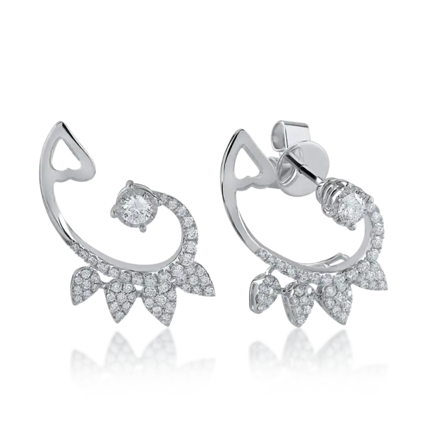 Cercei din aur alb cu diamante de 0.67ct
