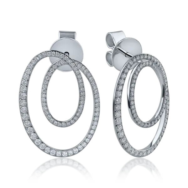 Cercei din aur alb cu diamante de 0.68ct