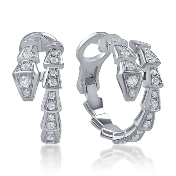Cercei din aur alb cu diamante de 0.6ct