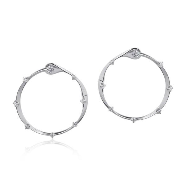 Cercei din aur alb cu diamante de 0.6ct