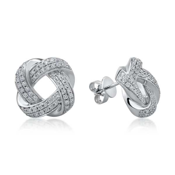 Cercei din aur alb cu diamante de 0.6ct