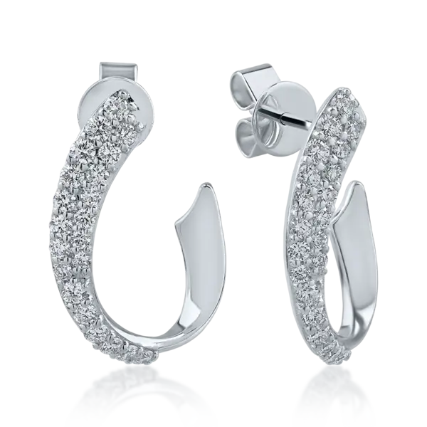 Cercei din aur alb cu diamante de 0.71ct