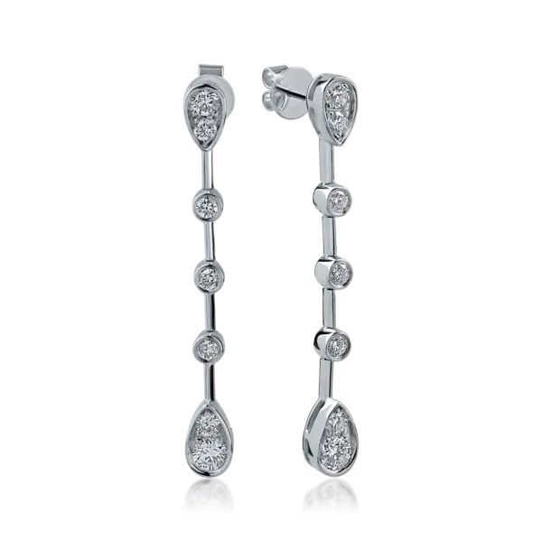 Cercei din aur alb cu diamante de 0.75ct