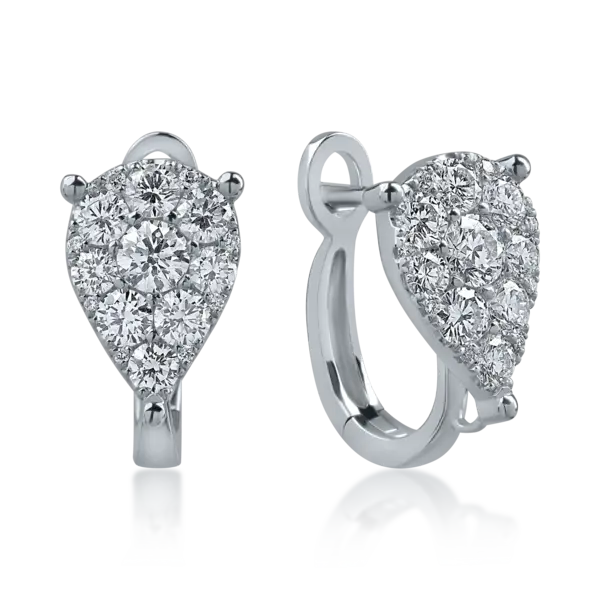 Cercei din aur alb cu diamante de 0.75ct