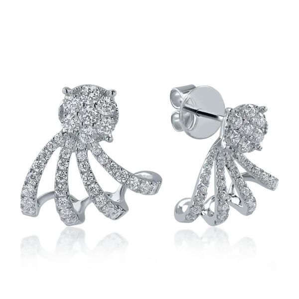 Cercei din aur alb cu diamante de 0.78ct