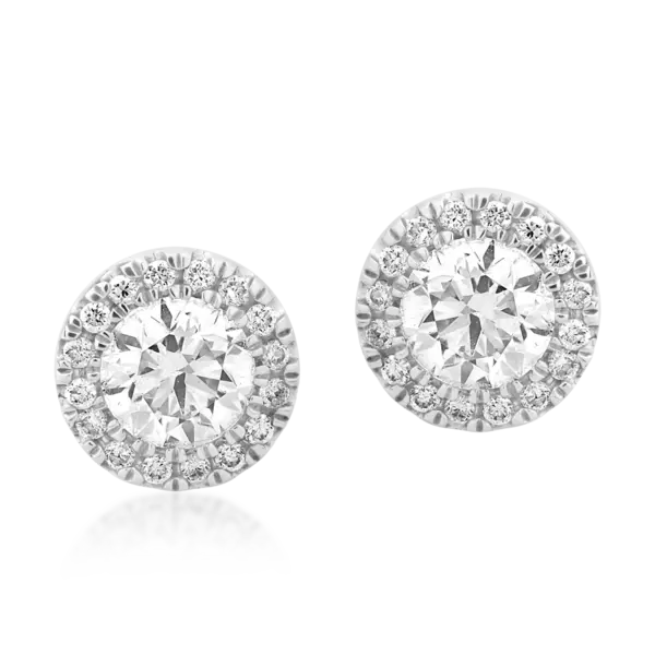 Cercei din aur alb cu diamante de 0.7ct