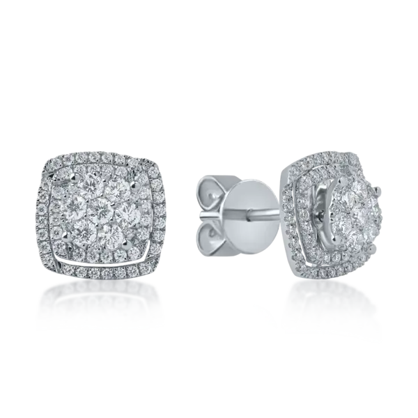 Cercei din aur alb cu diamante de 0.7ct