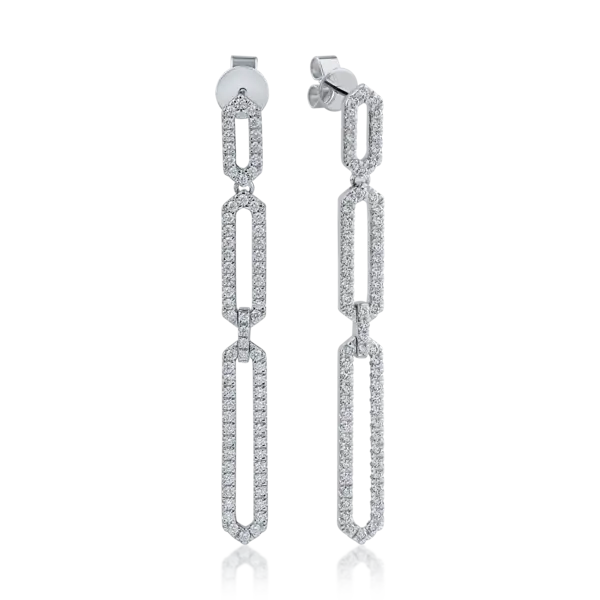Cercei din aur alb cu diamante de 0.82ct